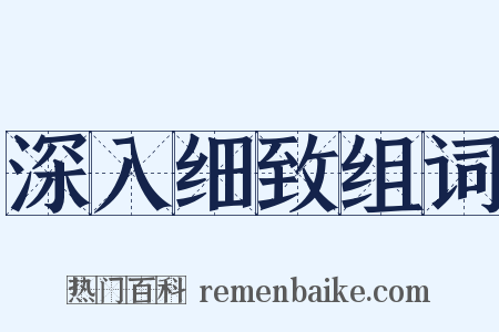 深入细致组词是什么意思的图片